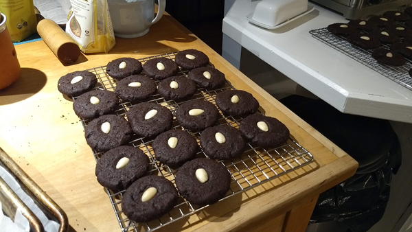 Baked Choc-Chinese Almond cookies