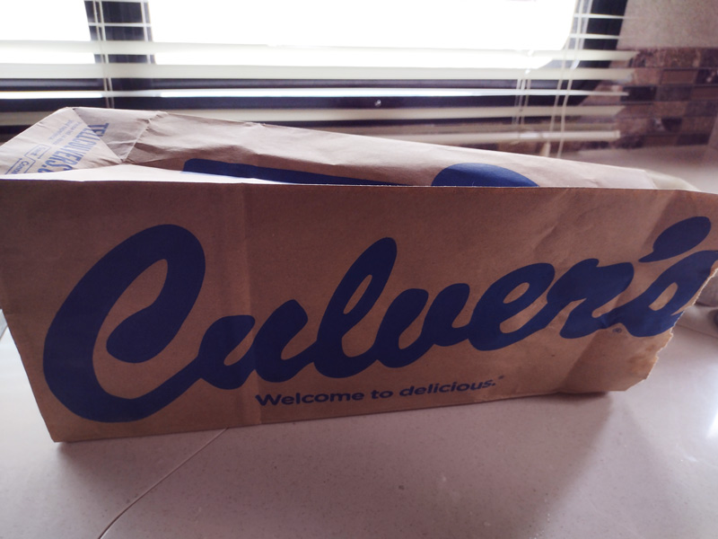 Culver's restaurant bag